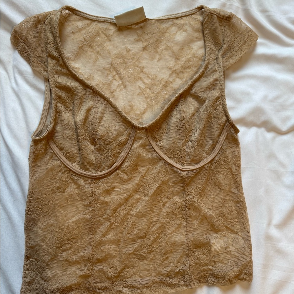 Lace Cap Sleeve Top